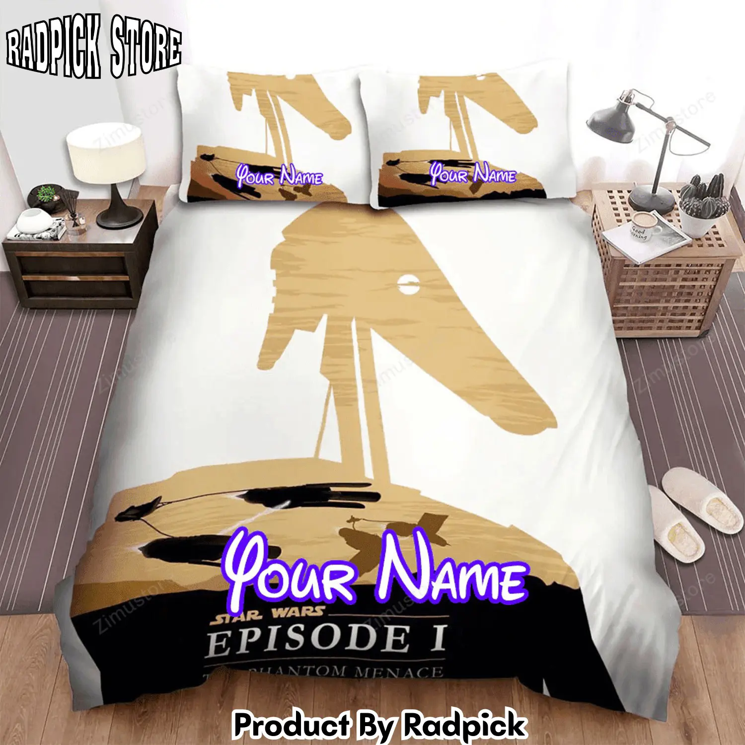 Radpick star wars episode i the phantom menace art of symbol in the film movie poster bed sheets spread comforter duvet cover personalized name bedding sets rp3272001